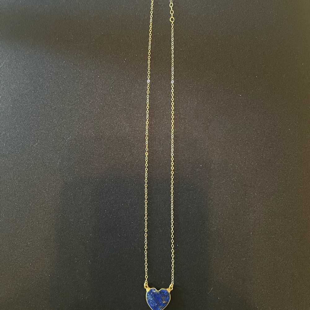 Blue Lapis Heart Necklace - Picture 3 of 7